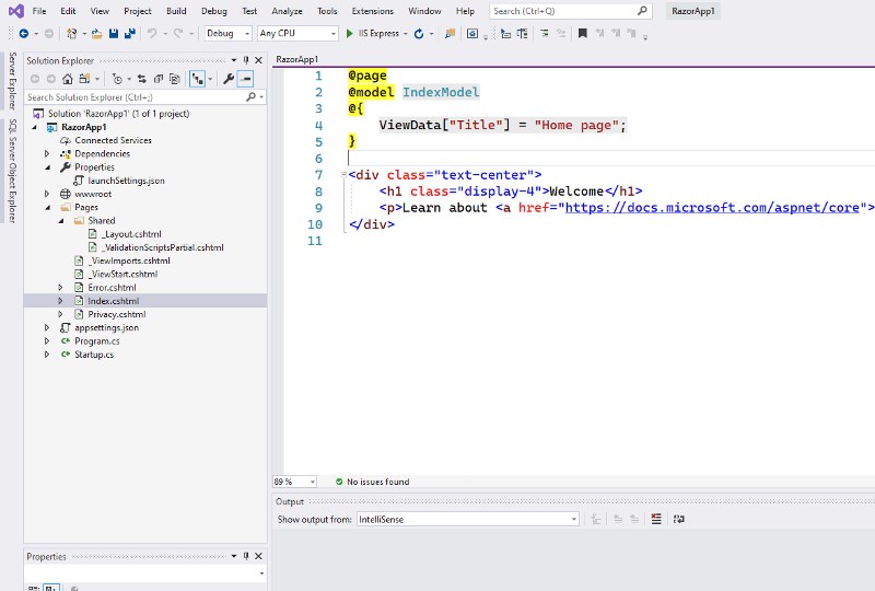 project-structure-visual-studio-asp-net-core-razor